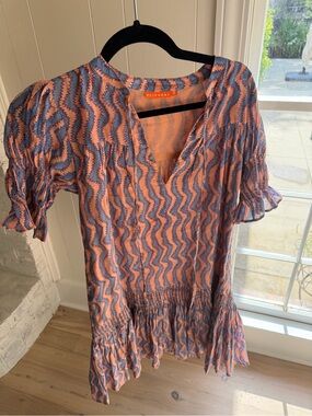Oliphant Peach and Blue dress size small